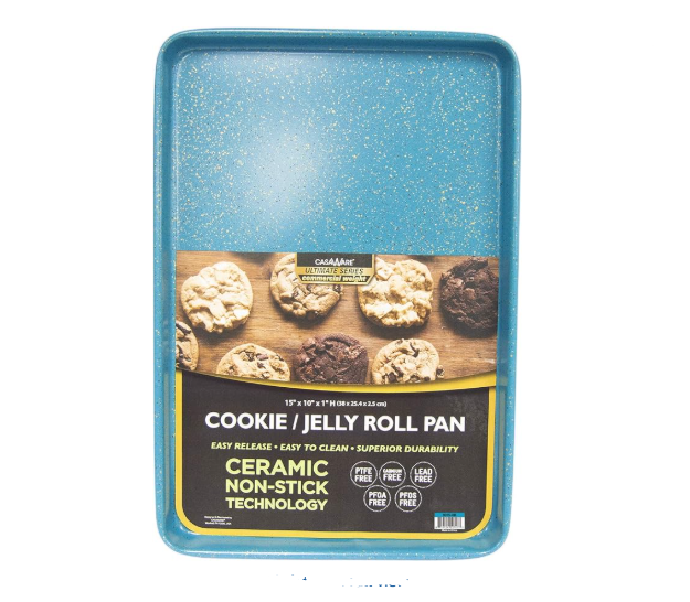 casaWare 15 x 10 x 1-Inch Ultimate Series Ceramic Non-Stick Blue Granite