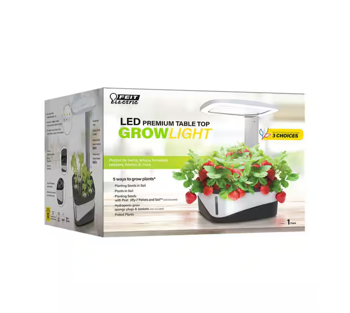 20 in. 37-Watt Integrated Full Spectrum LED Non-Dimmable Indoor Table Top Plant Grow Light Fixture Daylight