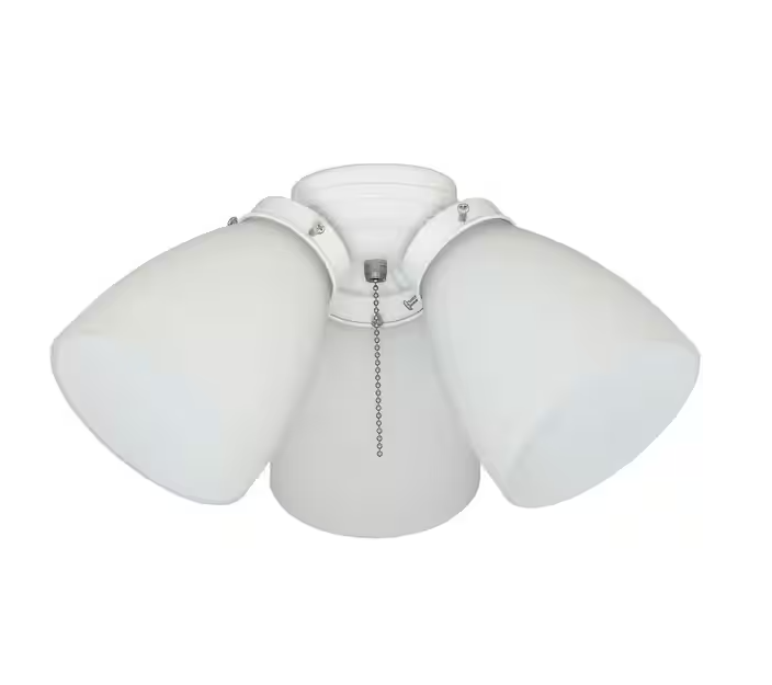 Hampton Bay 3-Light White Ceiling Fan Shades LED Light Kit