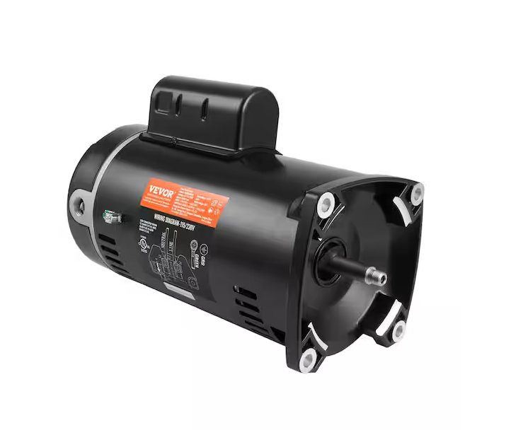 1 HP Replacement Pool Pump Motor 3450RPM 115-Volt/230-Volt Single Speed 90?F/250-Volt Capacitor CCW Rotation 56Y Flange