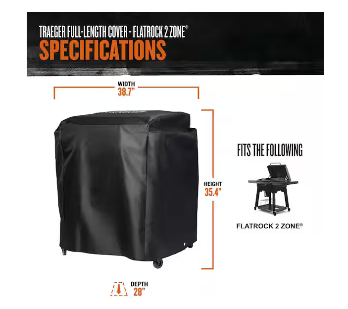 Full Length Grill Cover for Flatrock 2 Zone Flat Top