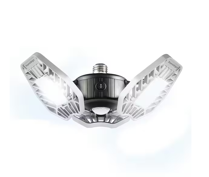 Beyond Bright 7.5 in. x 4.25 in. 6000 Lumens Single Pole Occupancy LED Flush Mount Motion Activated Garage Light