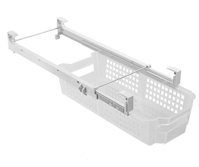 Adjustable Pull Out Refrigerator Drawer - Medium - Clear