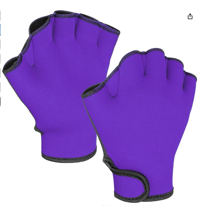 Sports Aqua Gloves Webbed Paddle Swim Gloves Purple M