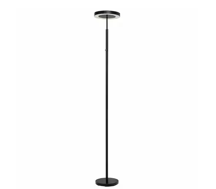Hampton Bay 71.65 in. Black LED Floor Lamp