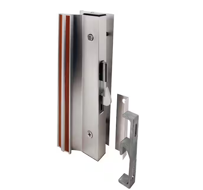 Prime-Line Diecast Mill Finish, Sliding Patio Door Surface Mount Handle with Hook Latch