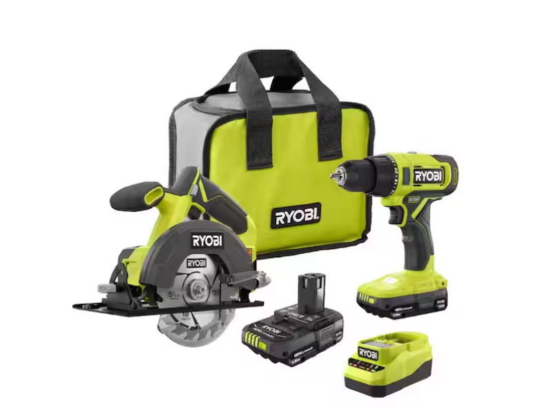 ONE+ 18V Cordless 2-Tool Kit with Drill, Circular Saw, (2) 1.5 Ah Batteries