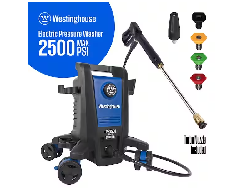 2500 Max PSI 1.76 Max GPM Cold Water Electric Pressure Washer