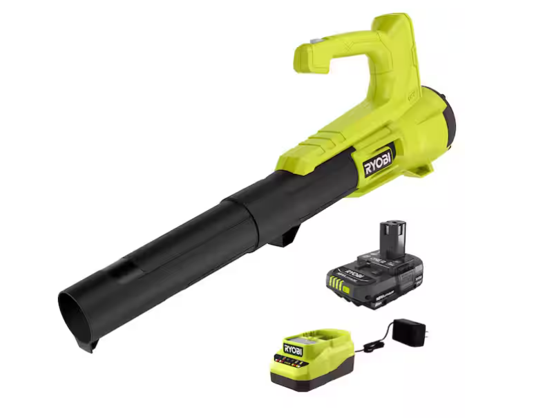 ONE+ 18V 90 MPH 250 CFM Cordless Battery Leaf Blower/Sweeper with 2.0 Ah Battery and Charger