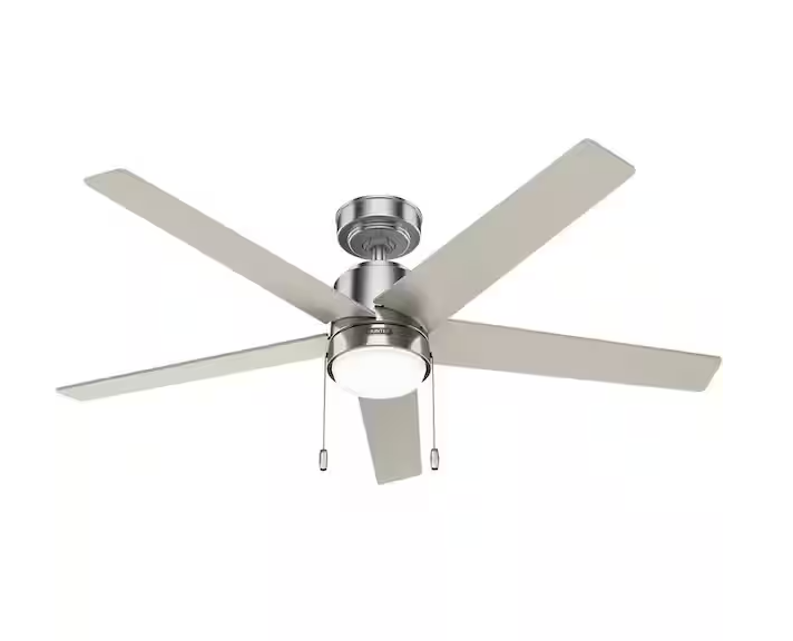 Mansilla 52 in. Indoor Brushed Nickel Standard Ceiling Fan with Soft White Integrated LED Light Kit