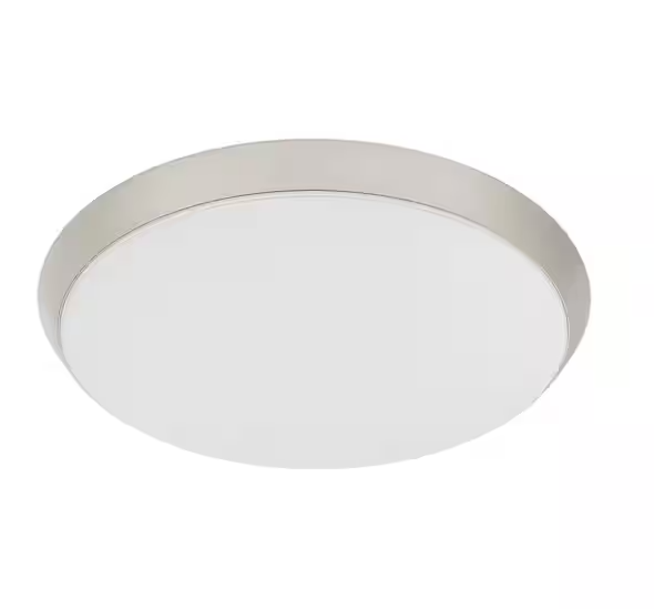 15 in. Brushed Nickel Motion Sensor Integrated LED Dimmable Selectable CCT Flush Mount Indoor Ceiling Light