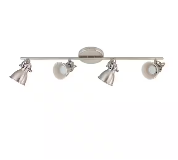 Seras-3 2.5 ft. 4-Light Matte Nickel Fixed Track Lighting Kit