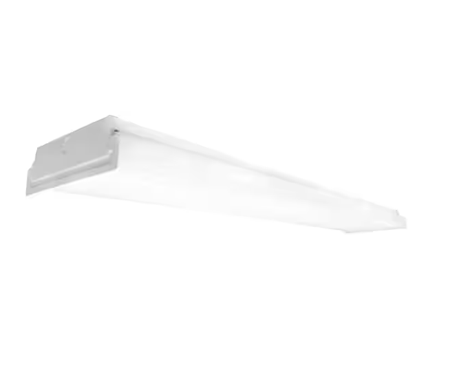 1-Pack 4 ft. 5600 Lumens Square Lens Integrated LED White Wrap Light, 4000K (2-Light)