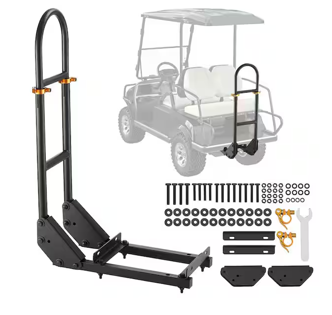 Golf Cart Grab Bar 17.7 x 9.3 x 35.6 In., Fits Most Carts with Metal Footplates, 27.5 to 33.5