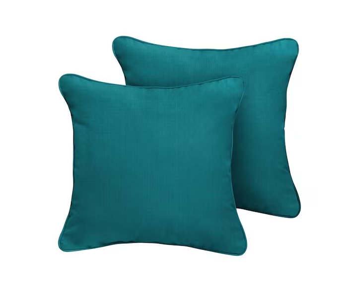 Sunbrella Spectrum Peacock Outdoor Corded Throw Pillows (2-Pack)