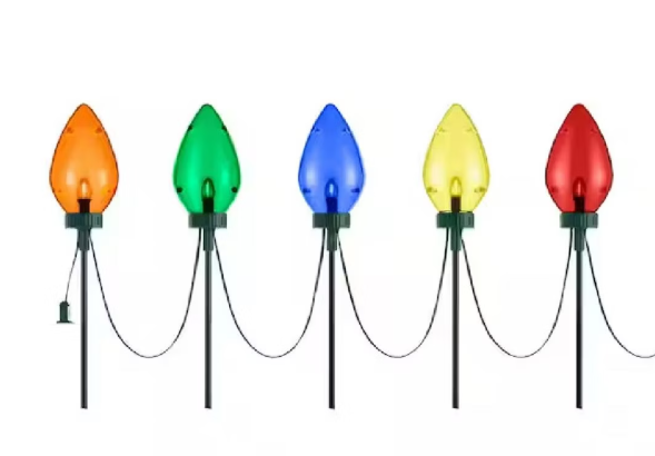 Home Accents Holiday 20 in Multi-Colored Giant C7 LED Pathway Lights 5-Pack