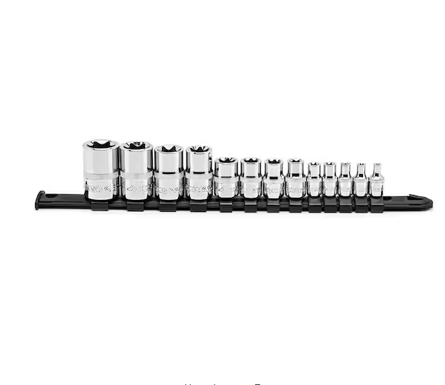 1/4 in., 3/8 in., and 1/2 in. E-Torx Socket Set (13-Piece)