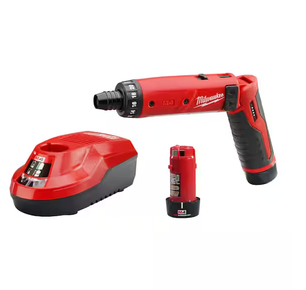 M4 4V Lithium-Ion Cordless 1/4 in. Hex Screwdriver 2-Battery Kit