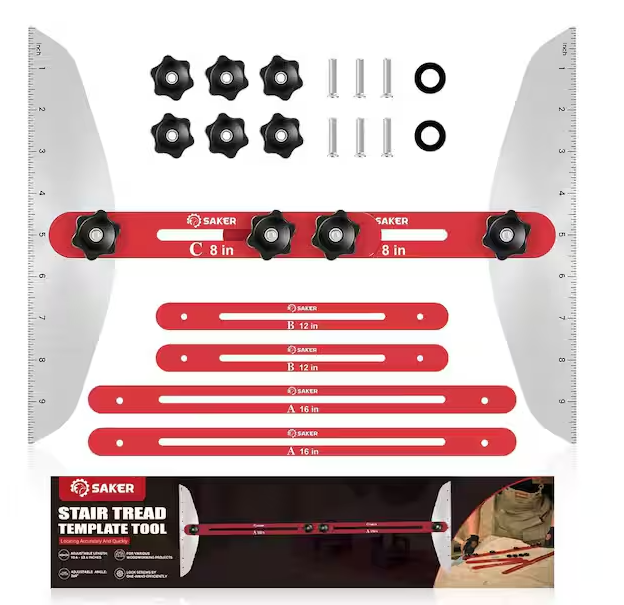 16 in. Stair Tread and Shelf Gauge, template Tool Jig, Stair Jig and Measuring Tool