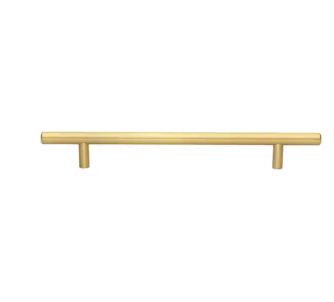 7 in. Center-to-Center Satin Gold Solid Handle Bar Cabinet Drawer Pulls (10-Pack)