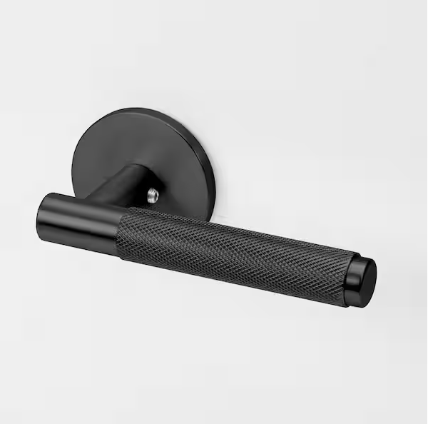 Taylor Matte Black Modern Knurled Double Dummy Interior Door Handle