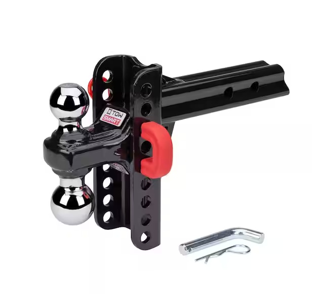Class 5, 14,000 lbs. 5-1/2 in. Drop to 5-1/2 in. Rise, Adjustable X-Mount Trailer Hitch Dual Ball Mount