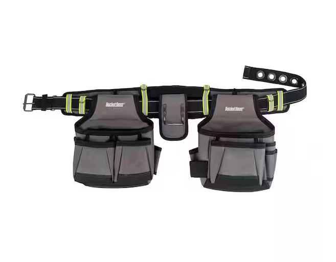 2-Bag Adjustable High Visibility Contractor's Work Tool Belt