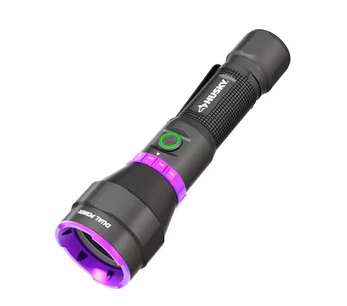 600 Lumens Dual Power LED Rechargeable Flashlight with UV