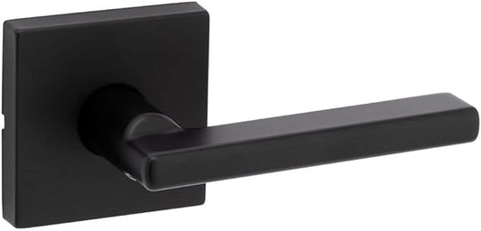 Kwikset Halifax Square Matte Black Hall/Closet Passage Door Lever