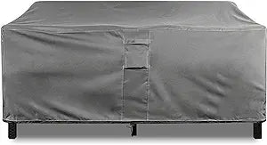 KHOMO GEAR 60 in. x 25 in. x 33 in. Grey Rectangular Coffee Table/Ottoman Weatherproof Outdoor Patio Protector Cover