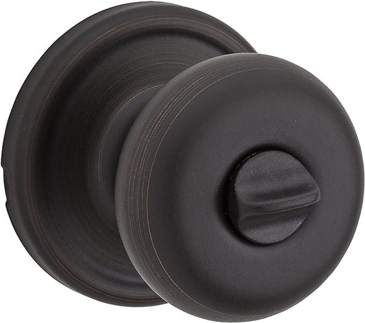 Kwikset Cove Venetian Bronze Keyed Entry Door Knob featuring SmartKey Security and Microban Technology