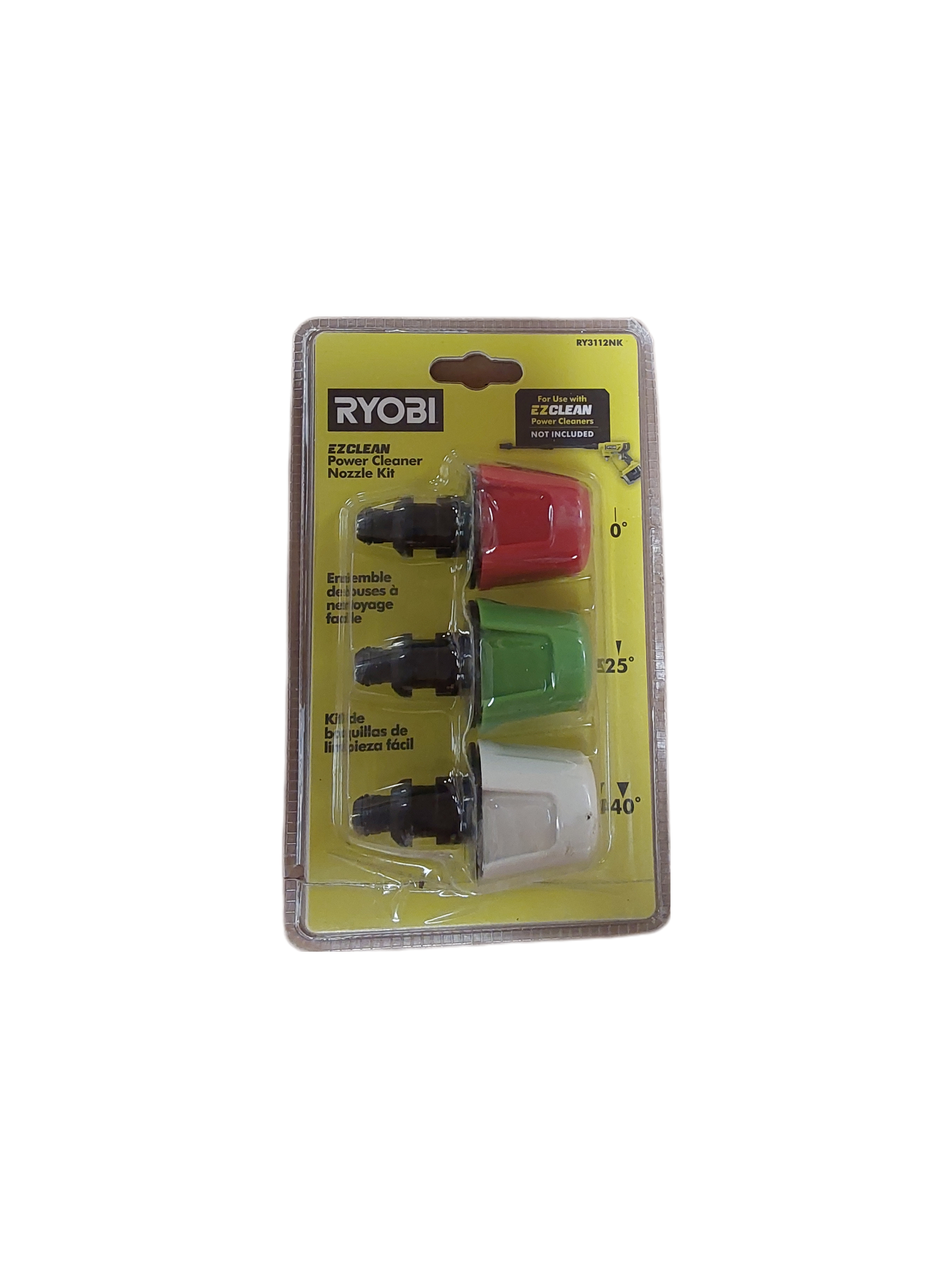 Ryobi EZClean Power Cleaner Nozzle Accessory Kit with Set of 3 Nozzles for Versatile Cleaning Capability