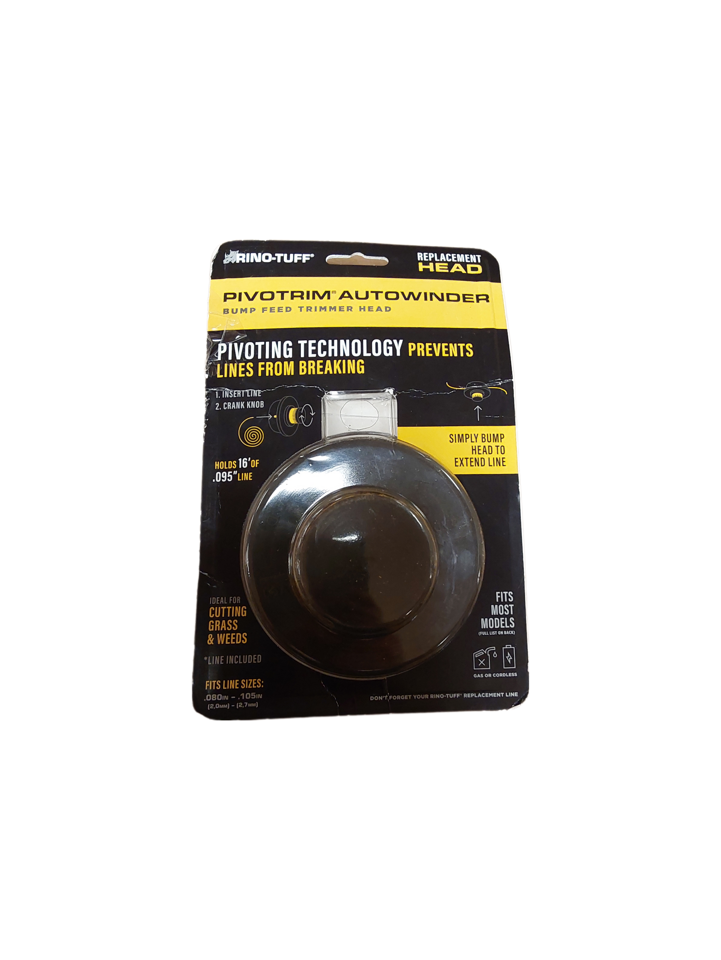 Rino-Tuff Universal Fit Pivotrim Autowinder Replacement Bump Feed Head for Gas and Select Cordless String Grass Trimmer/Lawn Edger