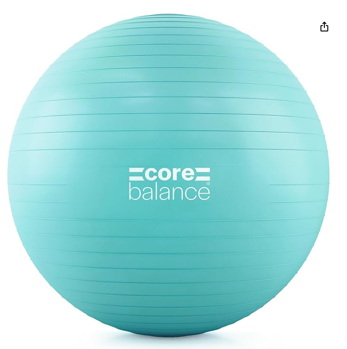 Core Balance Exercise Ball for Workouts, Anti-Burst and Slip Resistant 75cm Teal