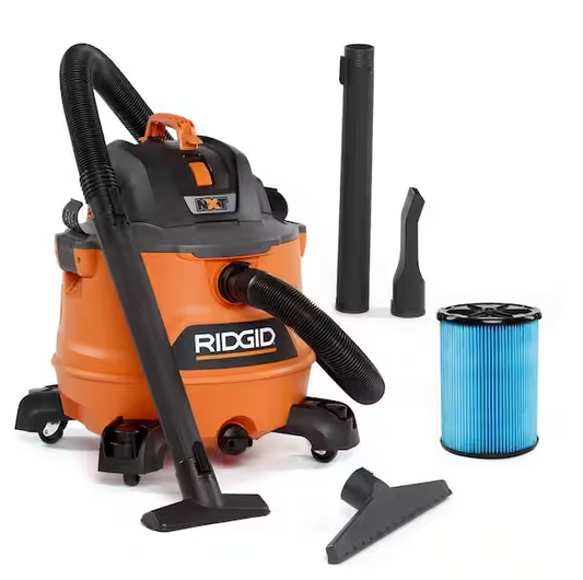 RIDGID 14 Gallon 6.0 Peak HP NXT Shop Vac Wet Dry Vacuum with Fine Dust Filter, Locking Hose and Accessory Attachments