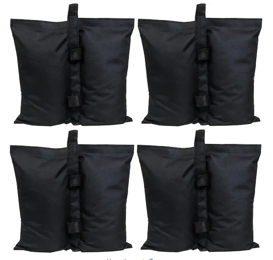 Sunnydaze Decor Polyester Sandbag Canopy Weights in Black (Set of 4)