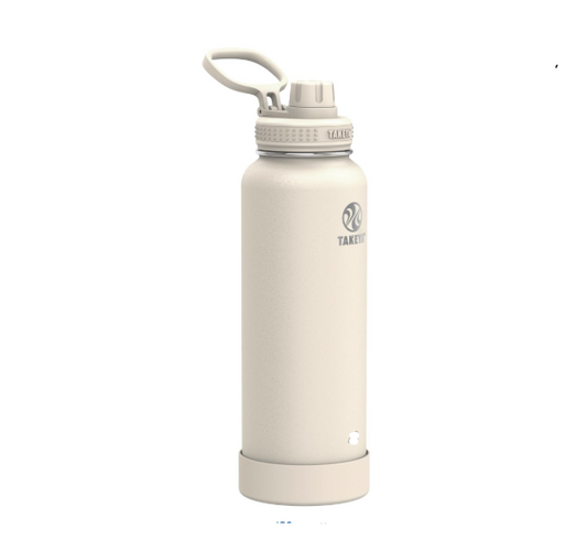 Water Bottle with Spout Lid Double Stainless Steel Insulation 24 oz, Oatmilk