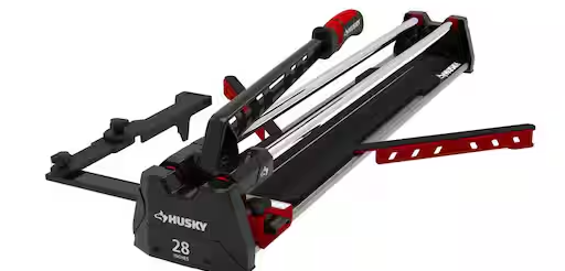 Husky 28 in. Tile Cutter with Tungsten Carbide Blade and Adjustable Gauge