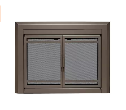 Large Kendall Oil Rubbed Bronze Cabinet-style Fireplace Doors with Smoke Tempered Glass