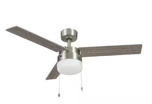 Hampton Bay Montgomery II 44 in. Indoor Brushed Nickel Ceiling Fan with Light Kit