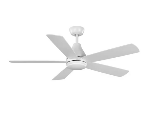 Nevali 52 in. White Color Changing LED Indoor Matte White Ceiling Fan with Light and Remote Included Powered by Hubspace