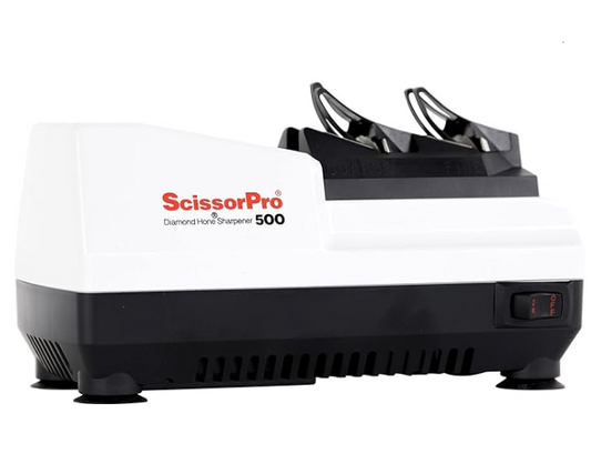 Electric Professional Scissors Sharpener, Diamond Honing, 2-Stage, White