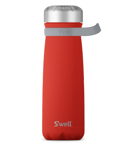S'well Stainless Steel Traveler With Handle, 24oz, Poppy Red