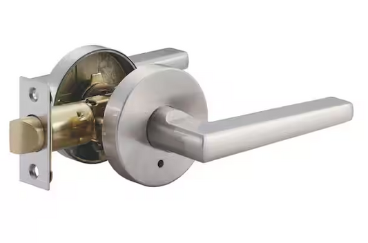 TOLEDO Tarragona Satin Nickel Plated Privacy Bed/Bath Door Handle Set