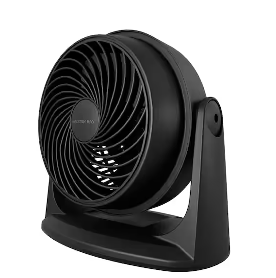 Hampton Bay 8 in. 3 Speed Personal Desk Fan in Black