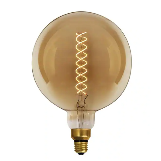 Feit Electric 60-Watt Equivalent G63 Dimmable Spiral Filament Oversized Amber Glass E26 Vintage Edison LED Light Bulb, Warm White