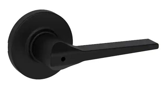 Kwikset Hollis Round Rose Matte Black Privacy Bed/Bath Door Lever