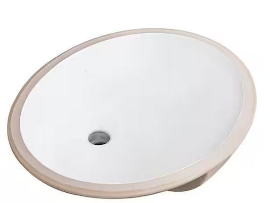 Glacier Bay 19.5 in. Undermount Oval Vitreous China Bathroom Sink in White