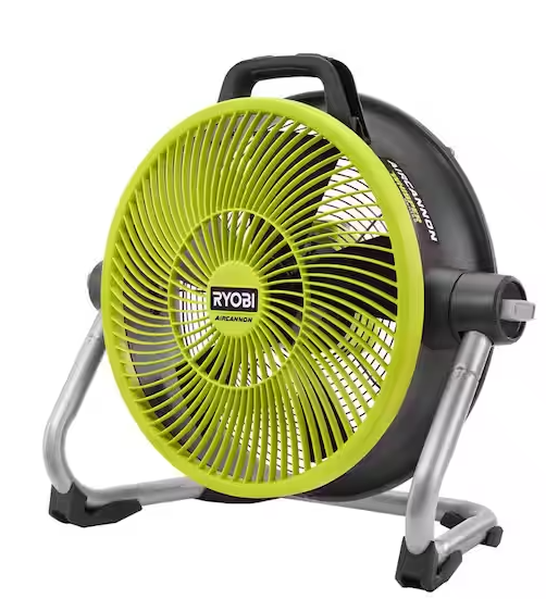 Ryobi ONE+ 18V Cordless Hybrid WHISPER SERIES 14 in. Air Cannon Fan (Tool Only)