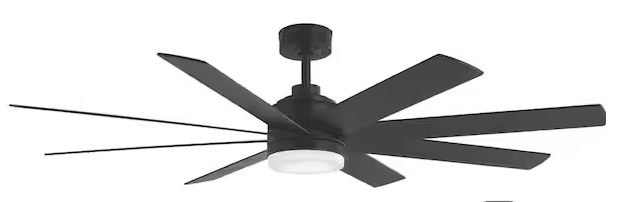 HDC Celene 62 in. LED Indoor/Outdoor Matte Black Ceiling Fan with Light and Remote Control with Color Changing Technology